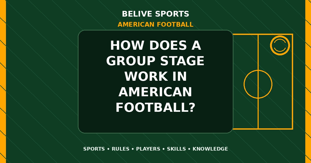 How does a group stage work in American Football? - American Football
