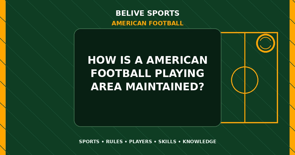 How is a American Football playing area maintained? - American Football